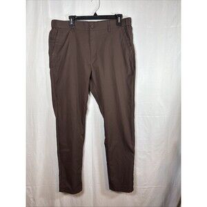 Jack Archer Brown Flat Front Brown Dress Pants 35 X 32 Preowned